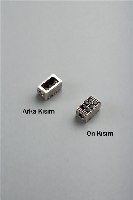 Zirkon Antik Gümüş Dikdörtgen 3x5mm Takı Aparatı
