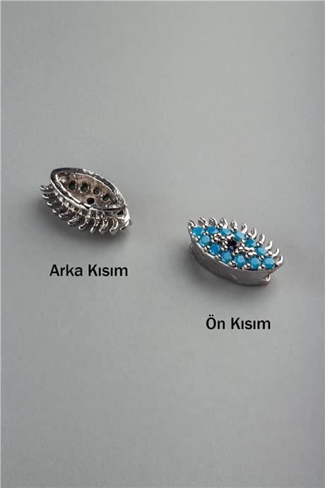 Zirkon Antik Gümüş Göz 7mm Takı Aparatı