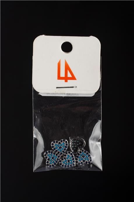 Zirkon Antik Gümüş Kalp 7mm Takı Aparatı