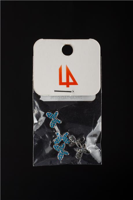 Zirkon Antik Gümüş Kelebek 7mm Takı Aparatı