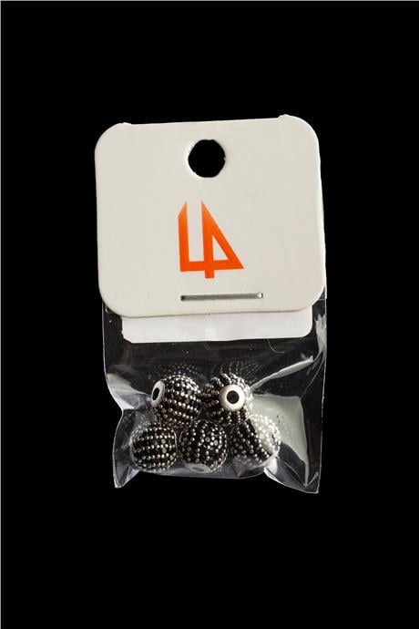 Zirkon Antik Gümüş Küre Tek Delik Aparat 8mm