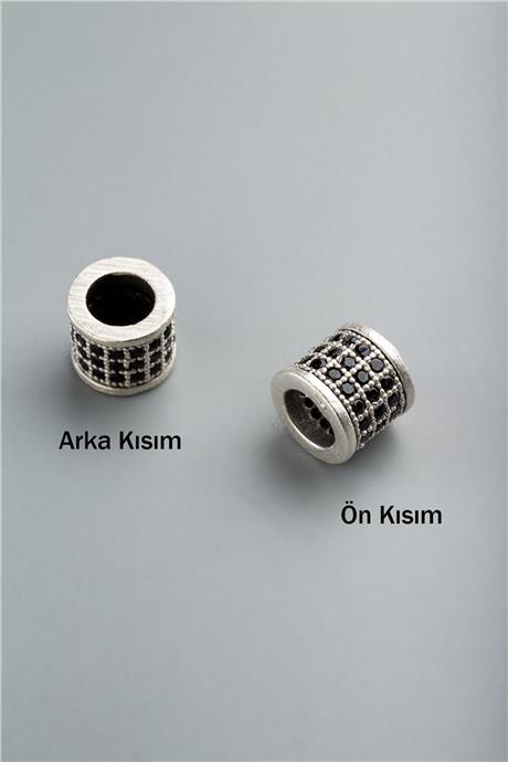 Zirkon Antik Gümüş Silindir Geniş Delik Takı Aparatı