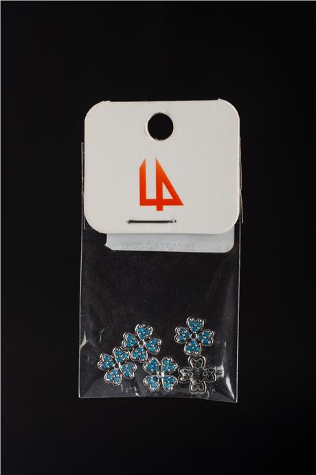 Zirkon Antik Gümüş Yonca 9mm Takı Aparatı