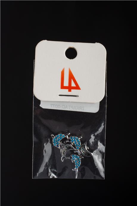 Zirkon Antik Gümüş Yunus 7mm Takı Aparatı