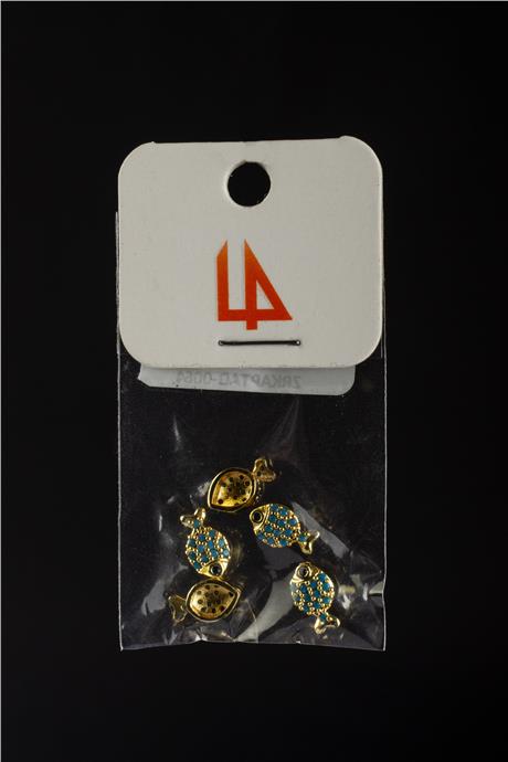Zirkon Gold Balık 7mm Takı Aparatı