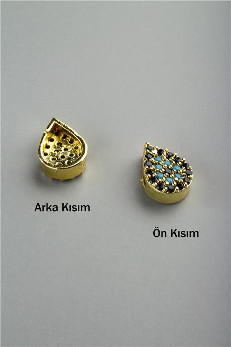 Zirkon Gold Damla 7mm Takı Aparatı