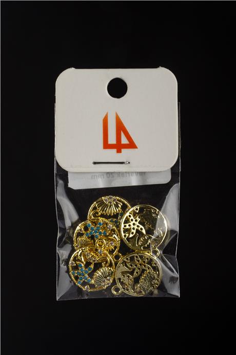 Zirkon Gold Deniz Figürlü Karışık 20mm Takı Aparatı