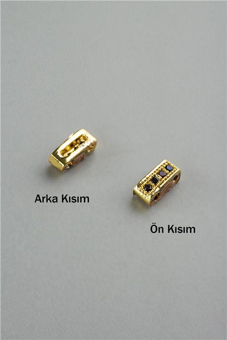 Zirkon Gold Dikdörtgen Çift Delik 6x2mm Takı Aparatı