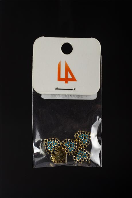 Zirkon Gold Kalp 7mm Takı Aparatı