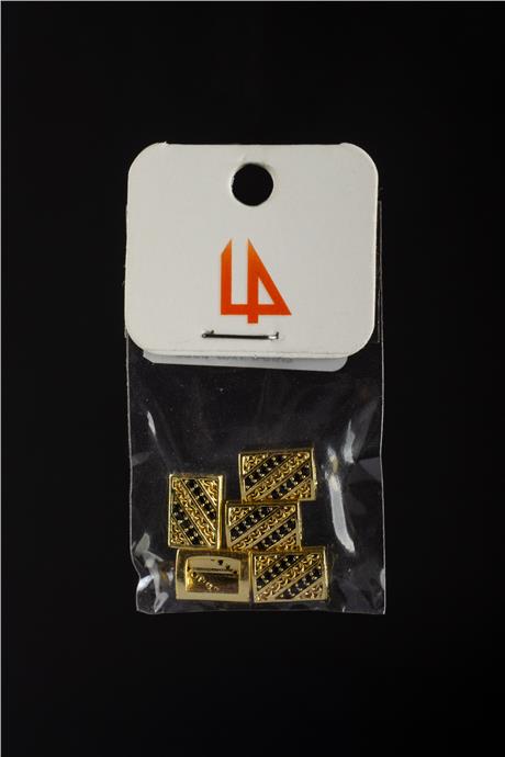 Zirkon Gold Kanallı Dikdörtgen 10x7mm Takı Aparatı
