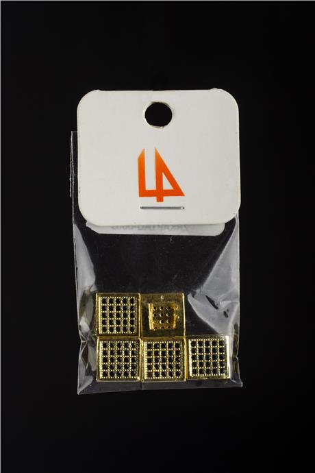Zirkon Gold Kanallı Kare Tek Delik Aparat 9x9mm