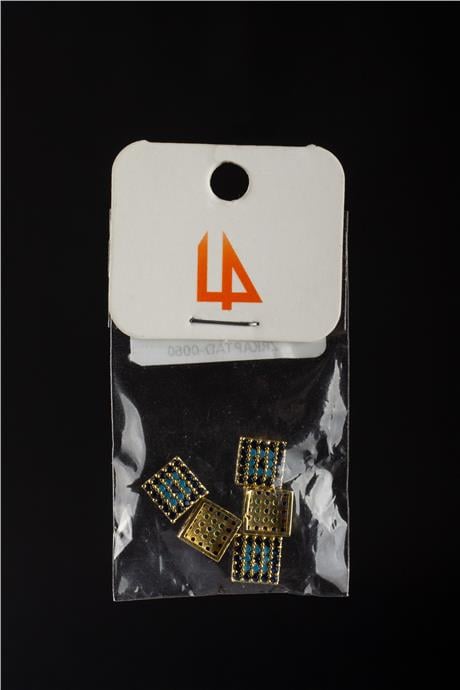 Zirkon Gold Kare 7mm Takı Aparatı