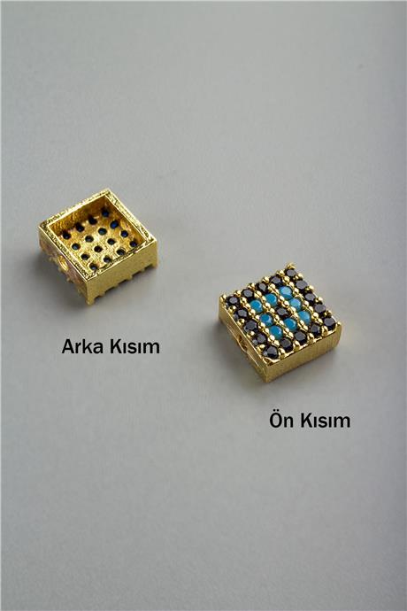 Zirkon Gold Kare 7mm Takı Aparatı