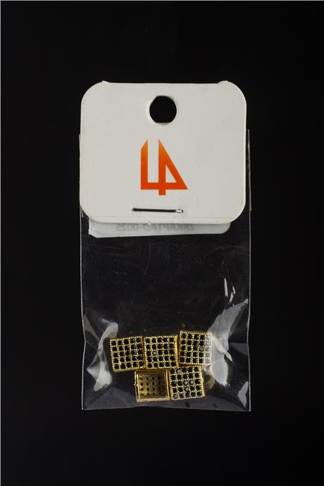 Zirkon Gold Kare Kanallı 7x7mm Takı Aparatı