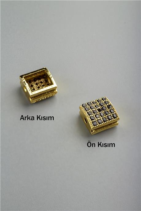 Zirkon Gold Kare Kanallı 7x7mm Takı Aparatı