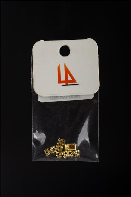 Zirkon Gold Kare Piramit Çift Delik 6x4mm Takı Aparatı