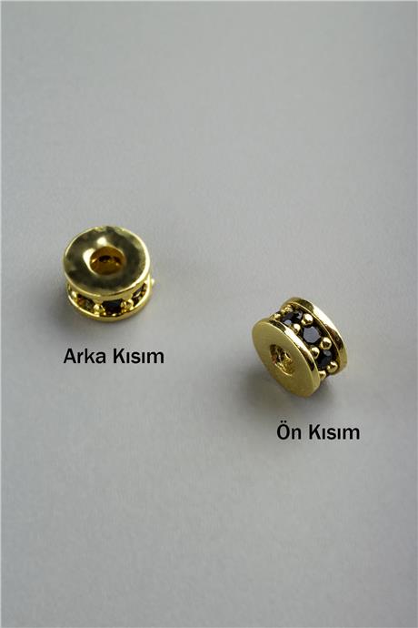 Zirkon Gold Rondela Geniş Delik 6x3mm Takı Aparatı