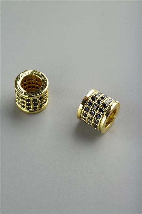 Zirkon Gold Silindir Geniş Delik 6x5mm Takı Aparatı