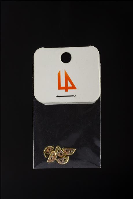 Zirkon Gold Yarım Ay Çift Delik 7x2mm Takı Aparatı