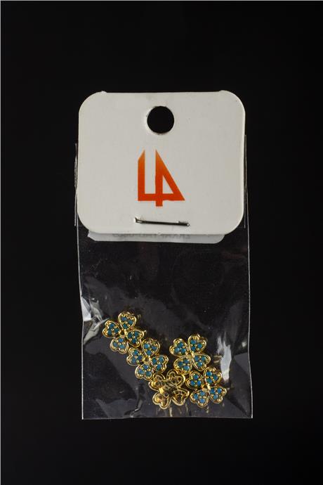 Zirkon Gold Yonca 9mm Takı Aparatı
