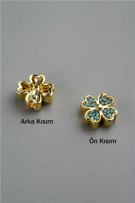 Zirkon Gold Yonca 9mm Takı Aparatı