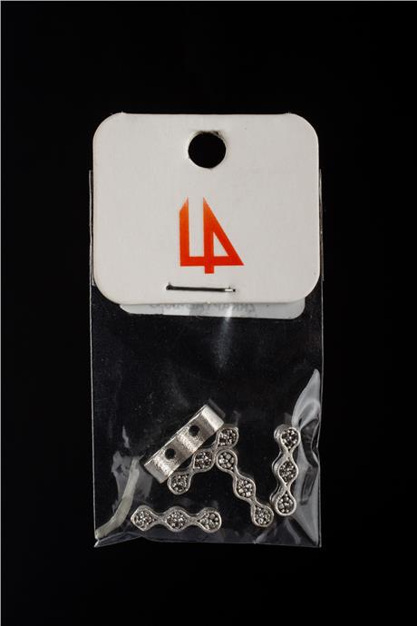 Zirkon Gümüş 3 Göz Çift Delik 4x14mm Takı Aparatı