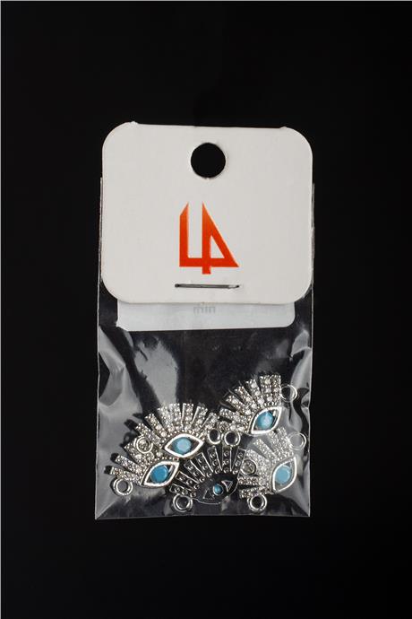 Zirkon Gümüş Kirpik Göz Turkuaz 25mm Takı Aparatı