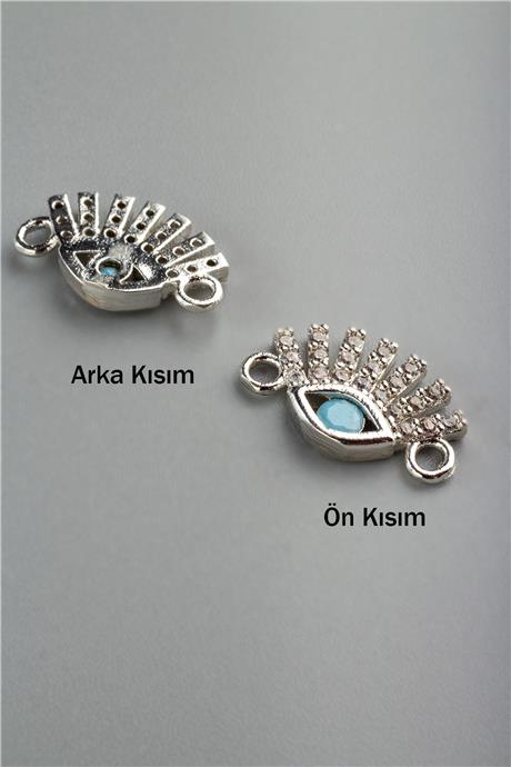 Zirkon Gümüş Kirpik Göz Turkuaz 25mm Takı Aparatı
