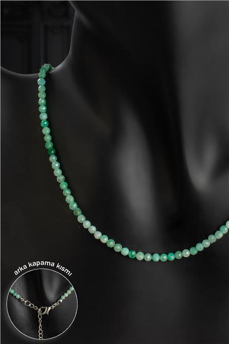 Zümrüt Doğal Taş Kristal Küre Kesim 3mm Kolye