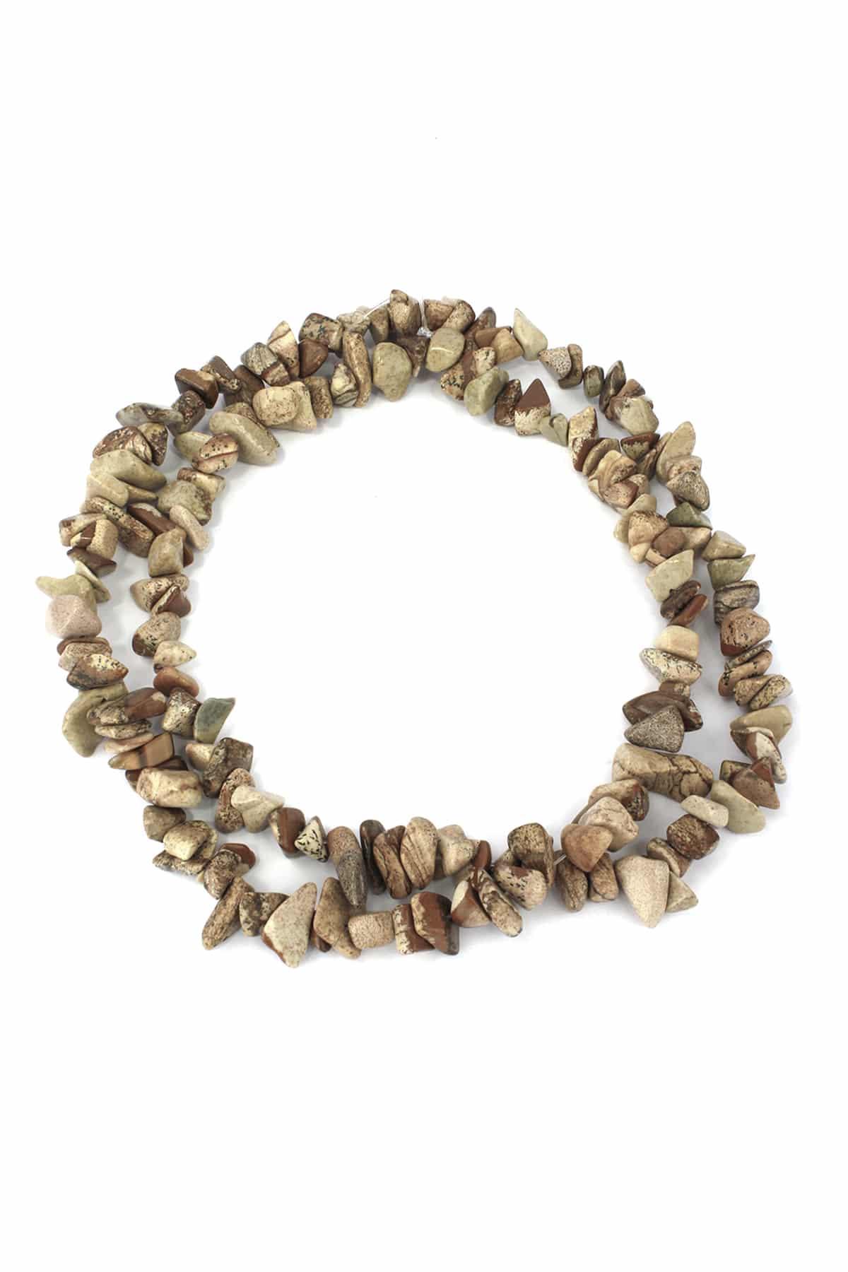 Ağaç Jasper Doğal Kırık Taş İri Boy Parlak 8x12mm Dizi