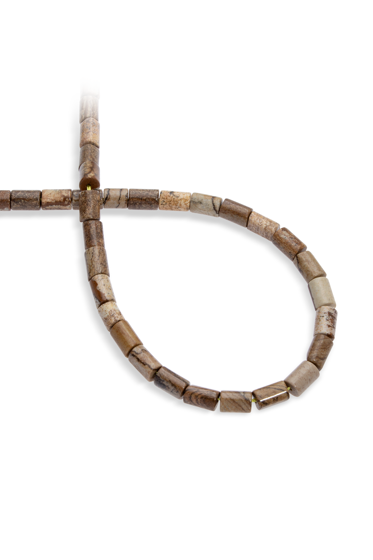 Ağaç Jasper Taşı Parlak Silindir Kesim 5x8mm Dizi