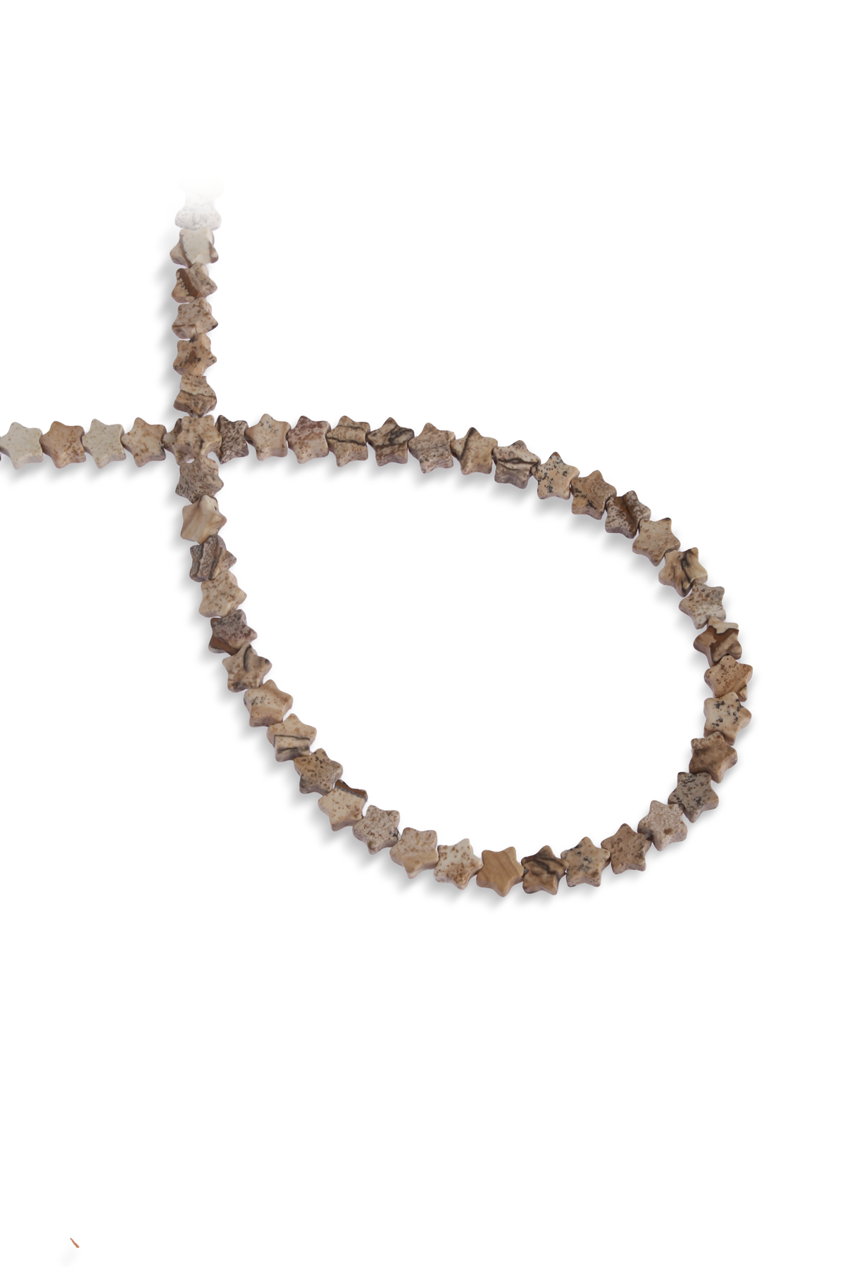 Ağaç Jasper Doğal Taş Yıldız Kesim 6mm Dizi