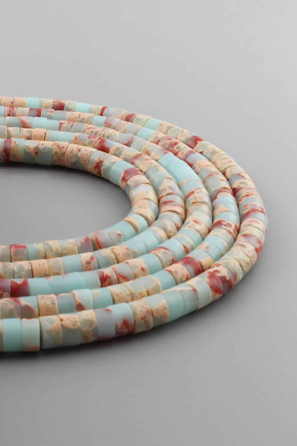 Agalmatolite Doğal Taş Parlak Açık Mavi Dore Kesim 6x3mm Dizi [AA]