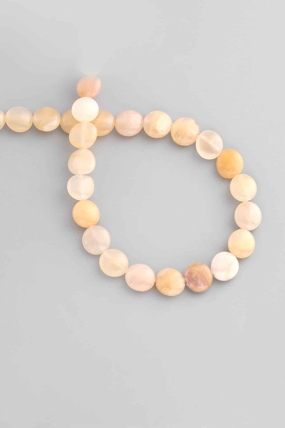 Agate Natural Stone Circle Cut 10mm String Of Beads