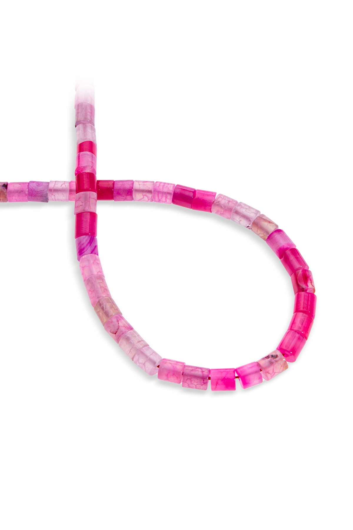 Akik Doğal Taş Fuşya Silindir Kesim 6x7mm Dizi