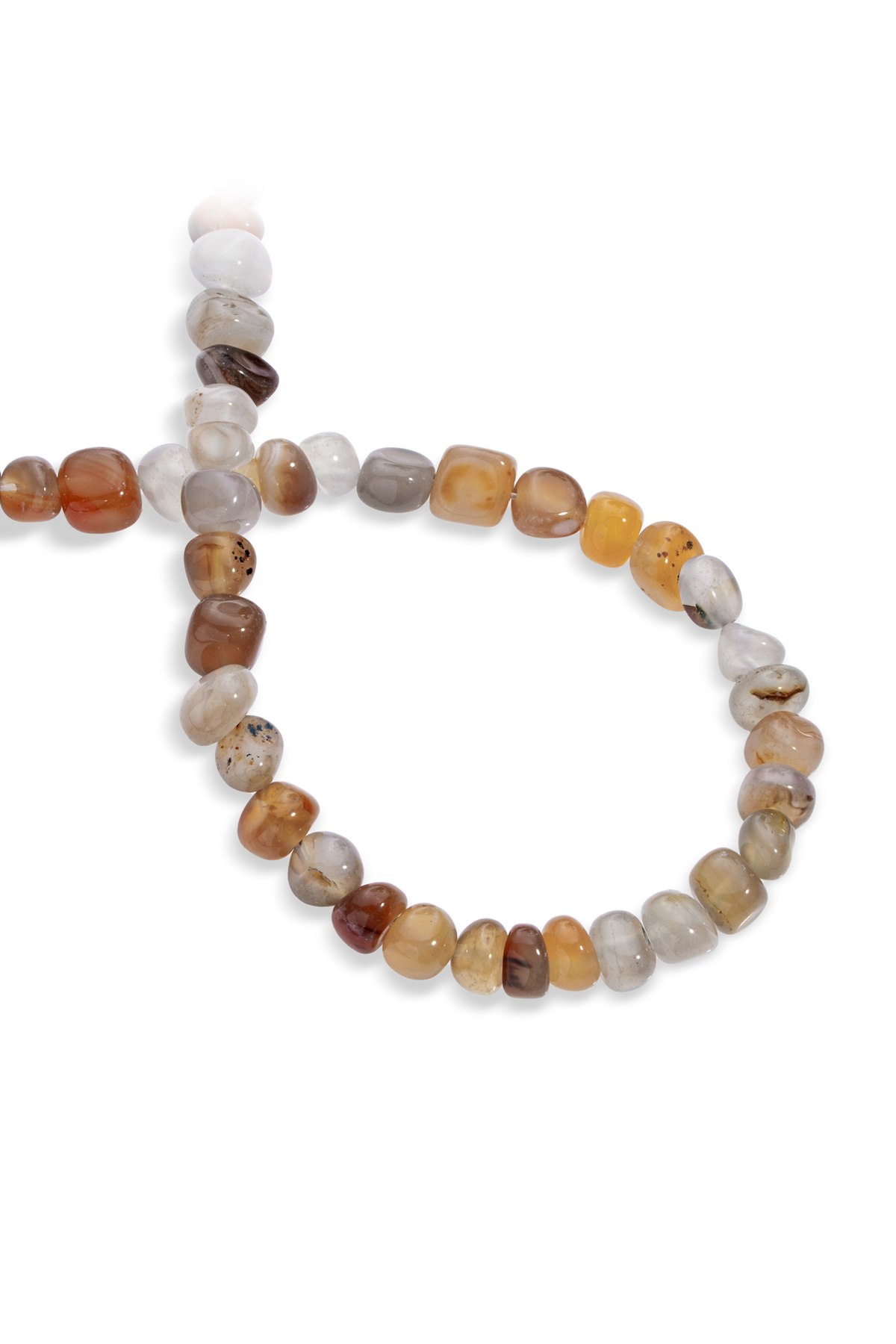 Akik Doğal Taş Gri-Kahverengi Tımbıl Kesim 6x8mm Dizi