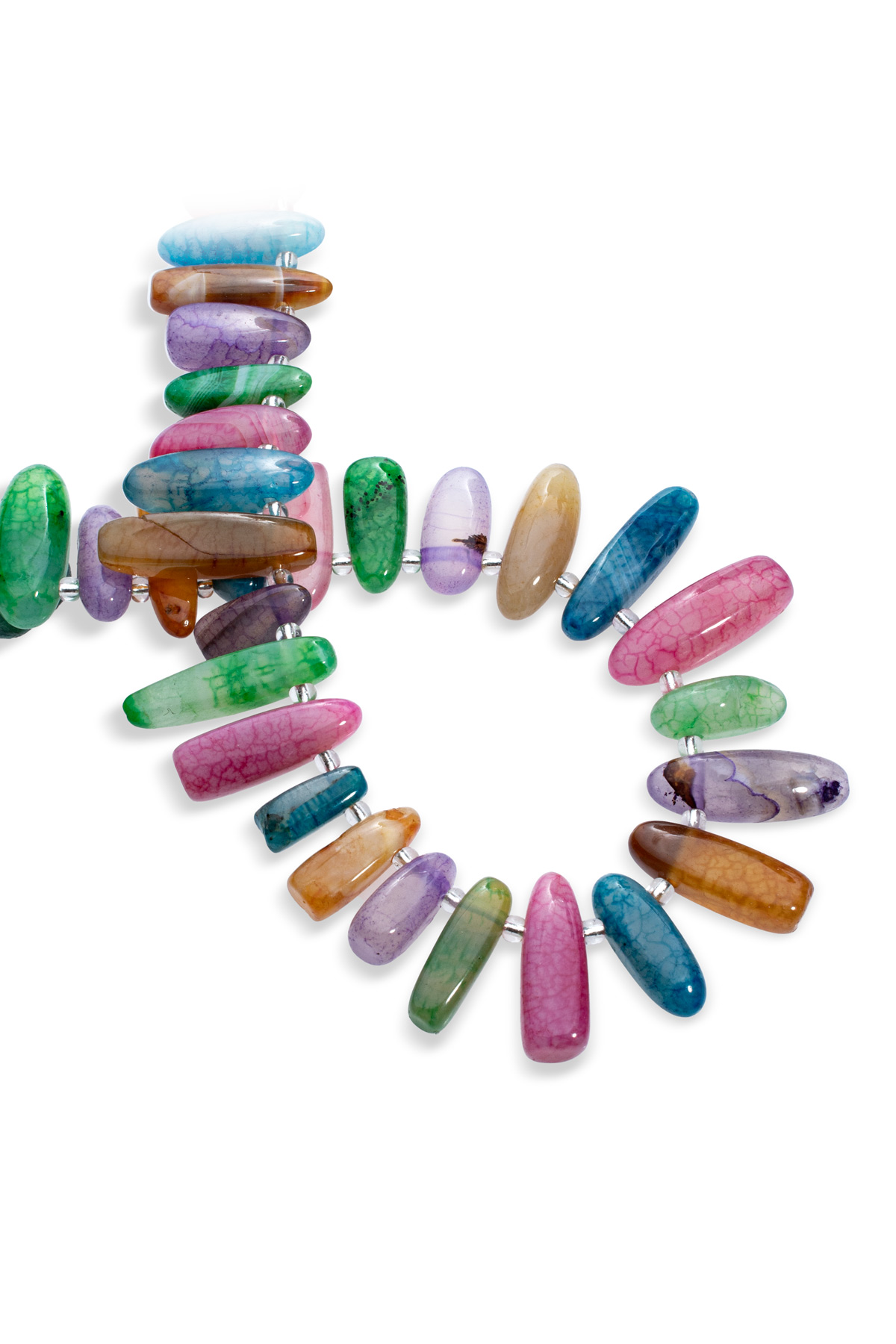 Akik Doğal Taş Karışık Diş Kesim Dizi