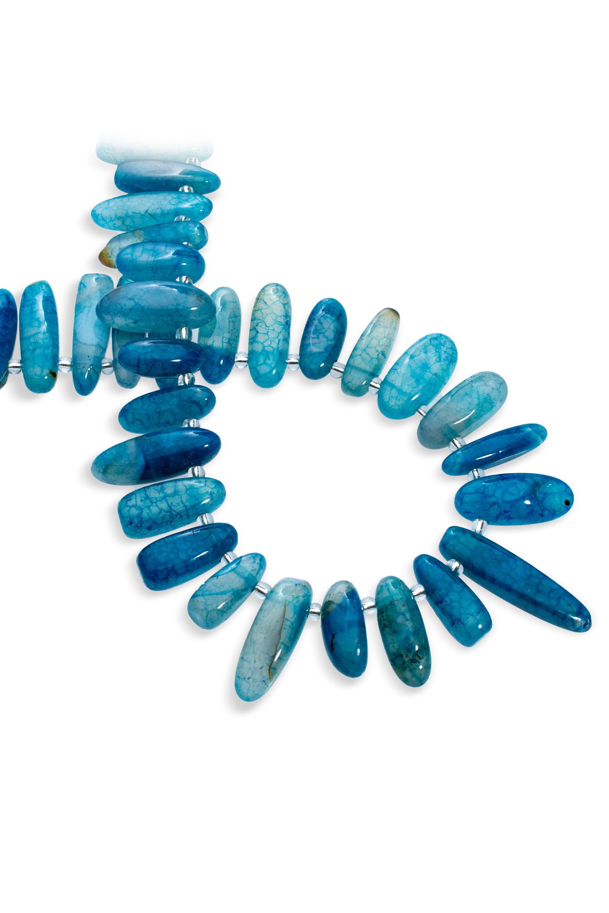 Akik Doğal Taş Mavi Diş Kesim Dizi