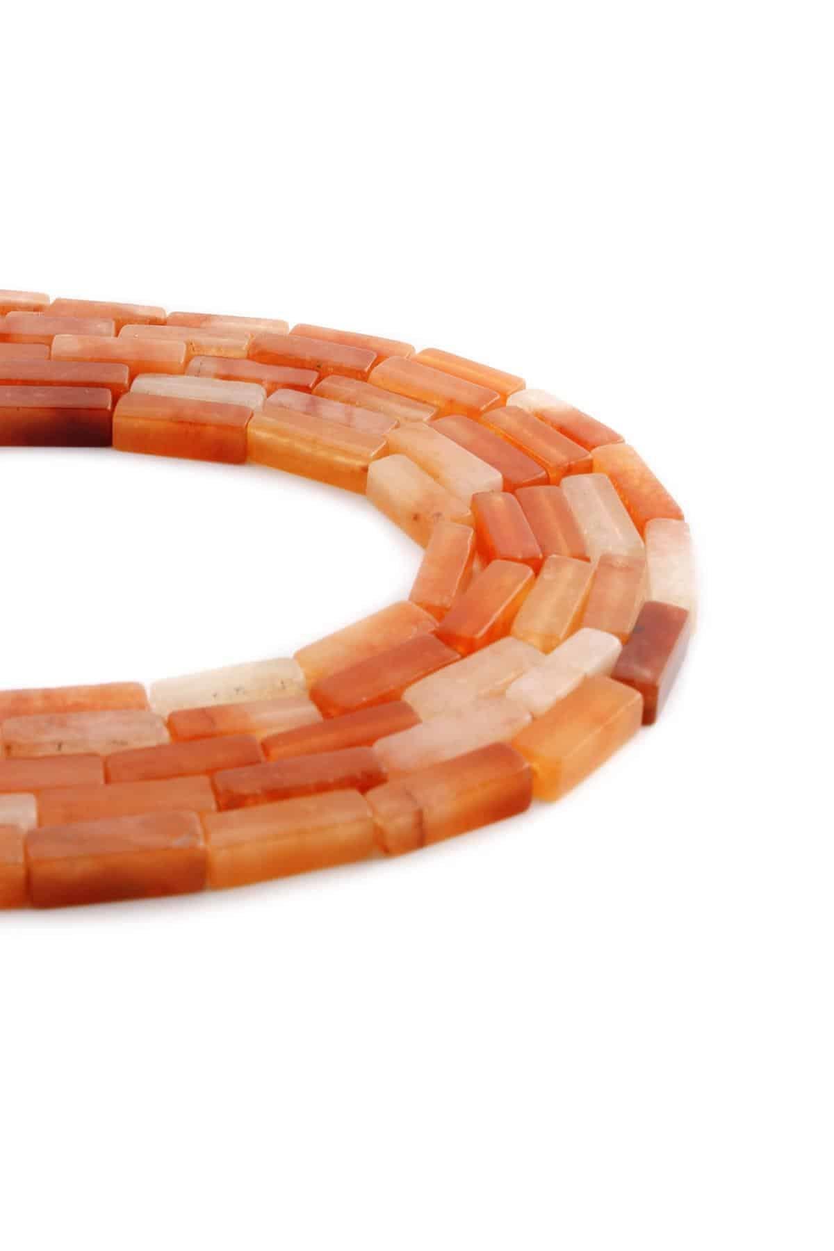 Agate Natural Stone Cylinder Cut 4x13mm String Of Beads
