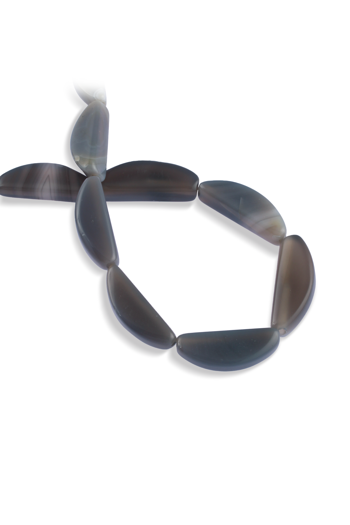 Akik Doğal Taş Parlak Gri Amorf Kesim 15x40mm Dizi