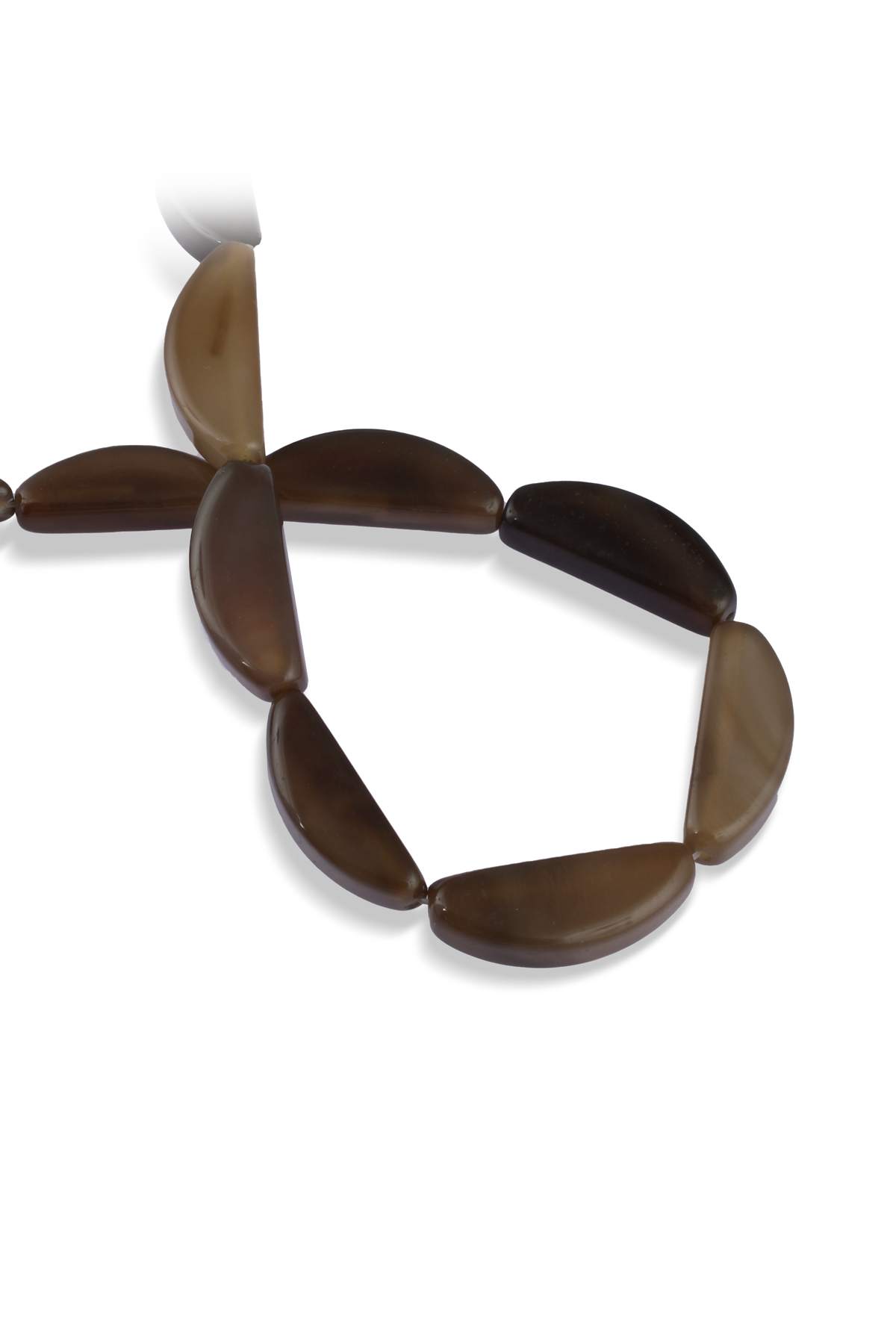 Akik Doğal Taş Parlak Kahverengi Amorf Kesim 15x40mm Dizi