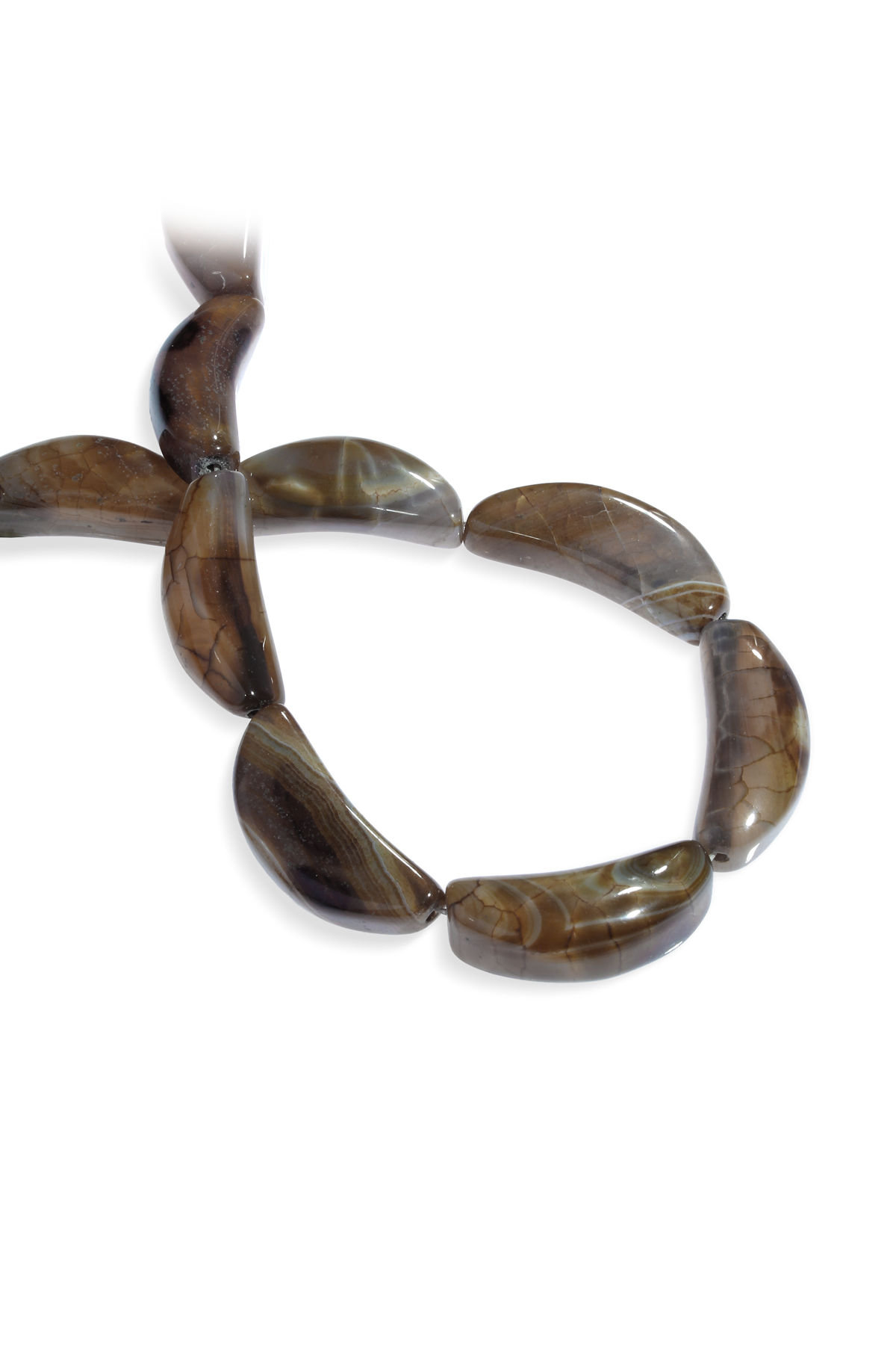 Akik Doğal Taş Parlak Kahverengi Amorf Kesim 15x40mm Dizi