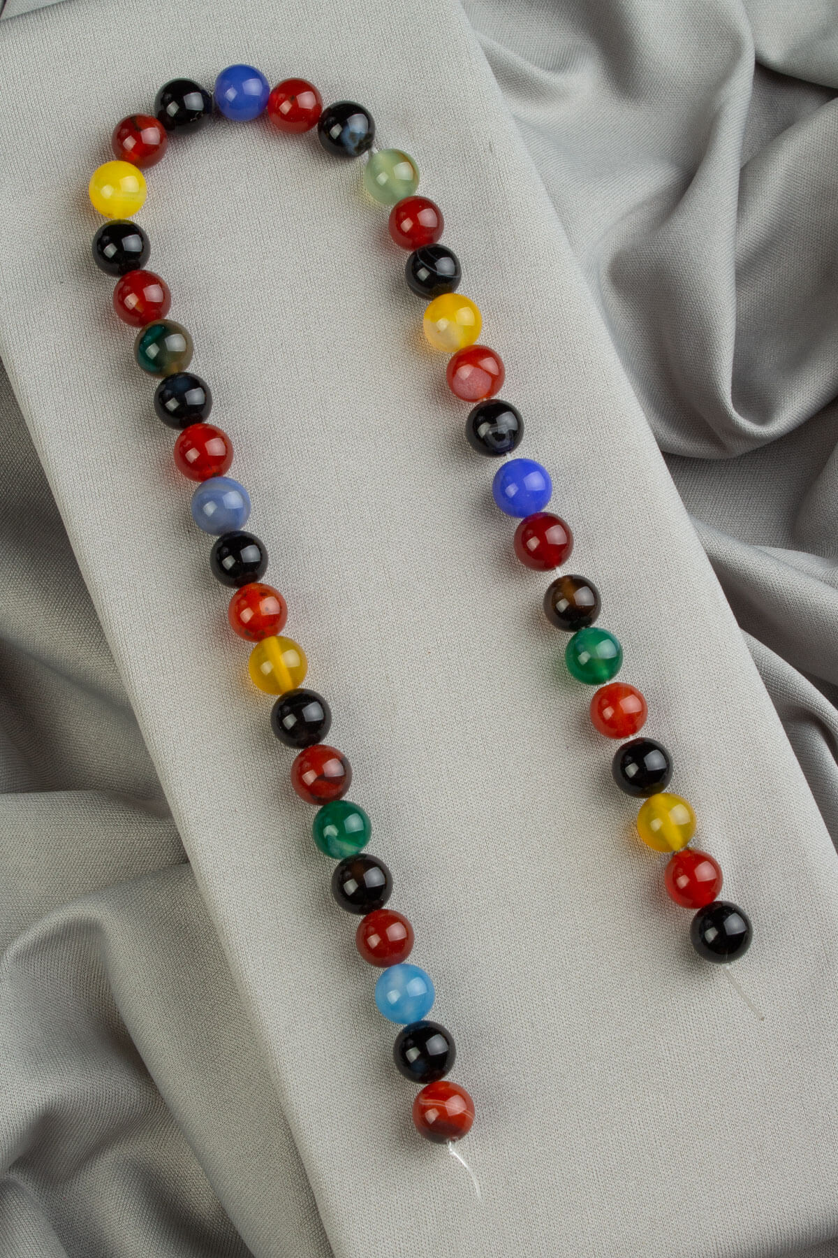 Agate Natural Stone Shiny Mix Globe Cut 10mm String Of Beads