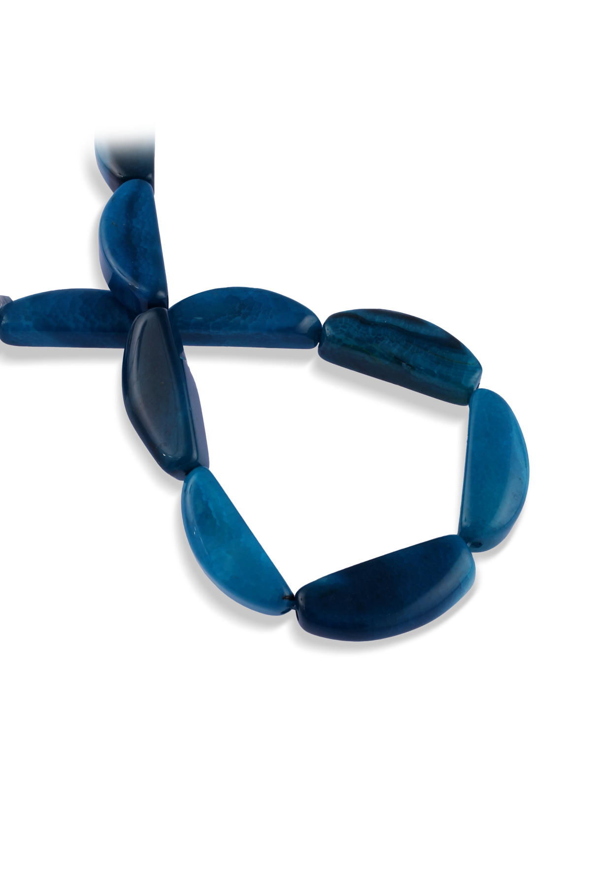 Akik Doğal Taş Parlak Koyu Mavi Amorf Kesim 15x40mm Dizi