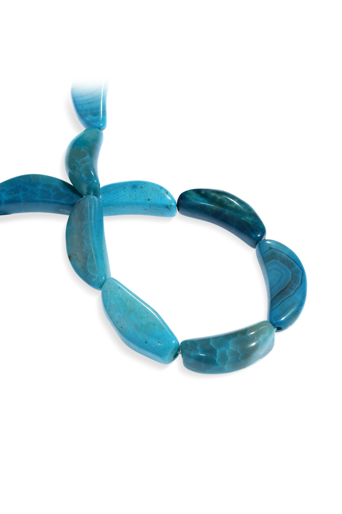 Akik Doğal Taş Parlak Mavi Amorf Kesim 15x40mm Dizi