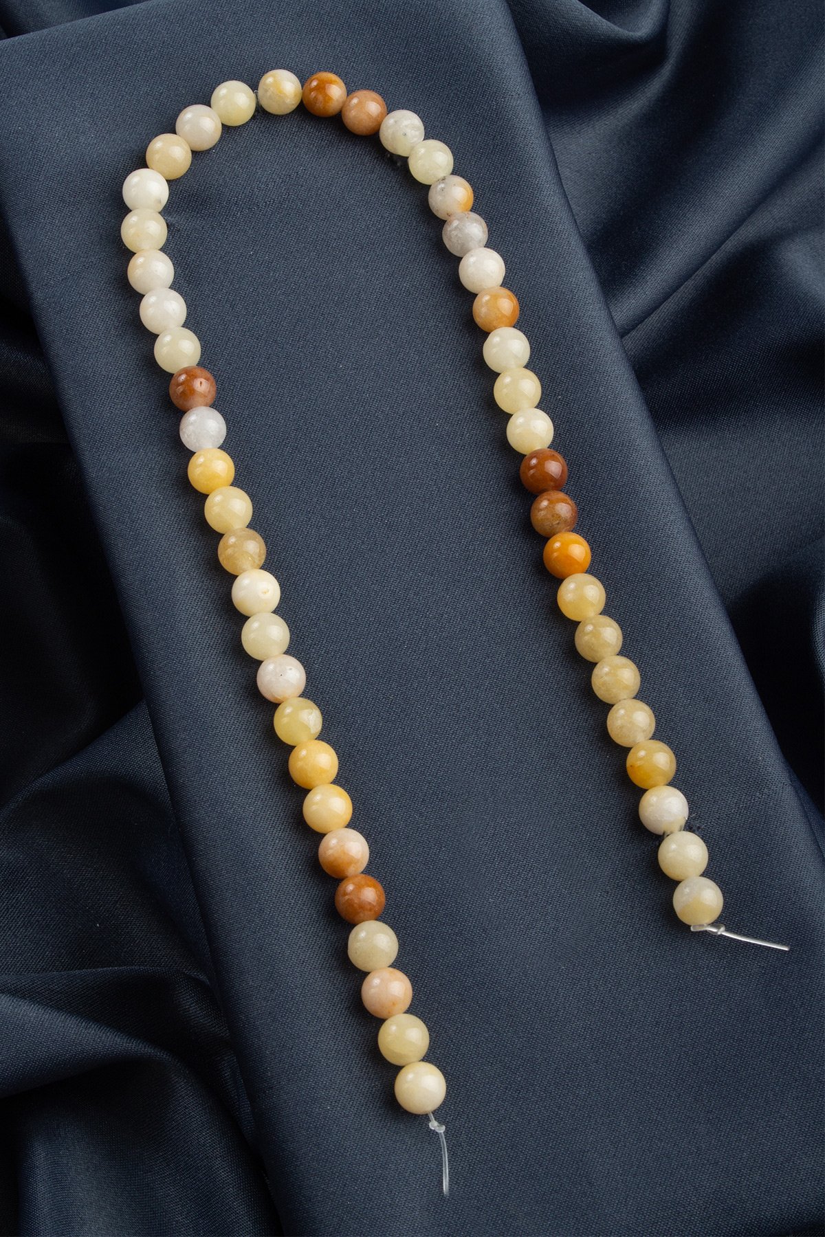 Agate Natural Stone Shiny Yellow Globe Cut 8mm String Of Beads