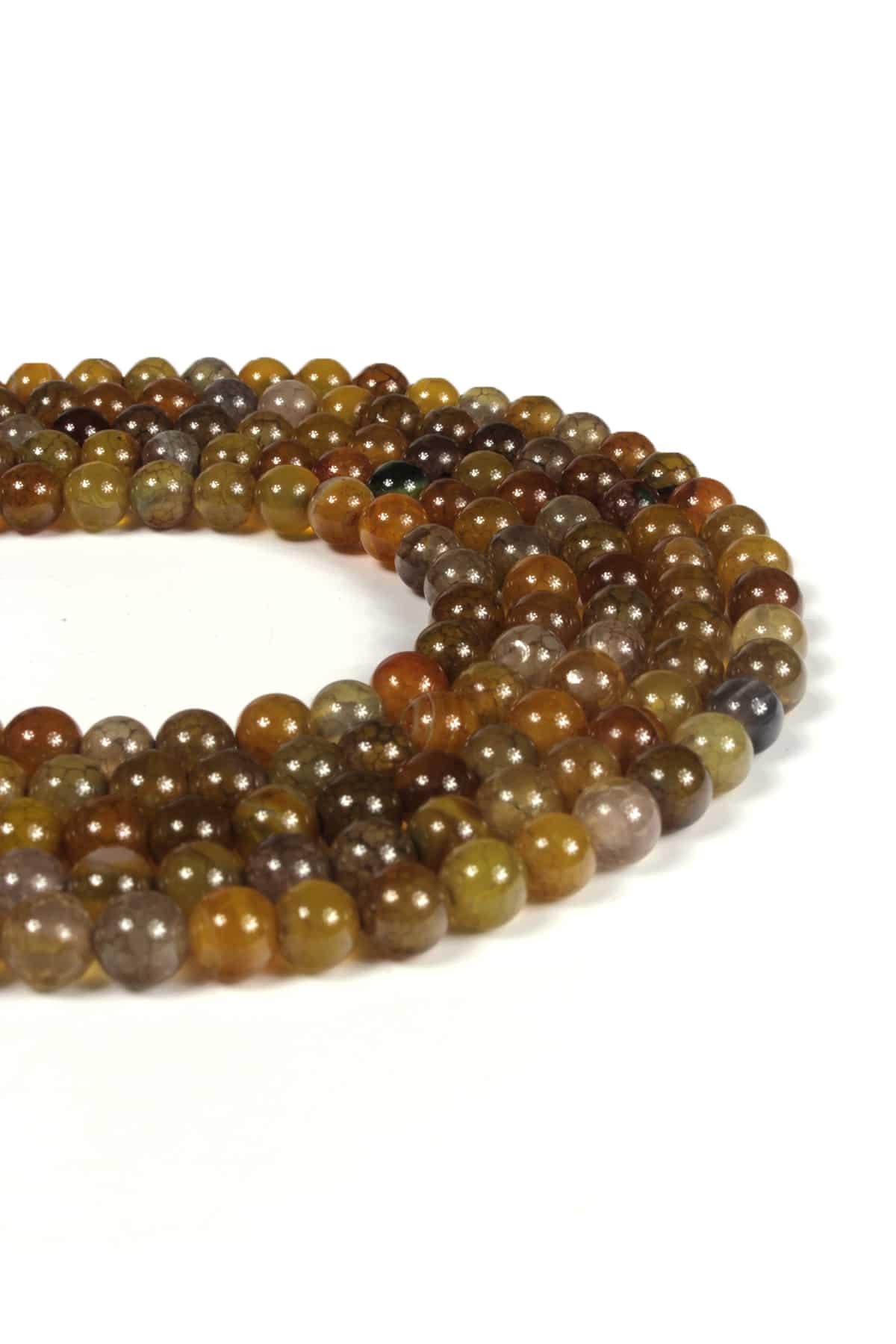 Agate Natural Stone Shiny Yellow Globe Cut 6mm String Of Beads