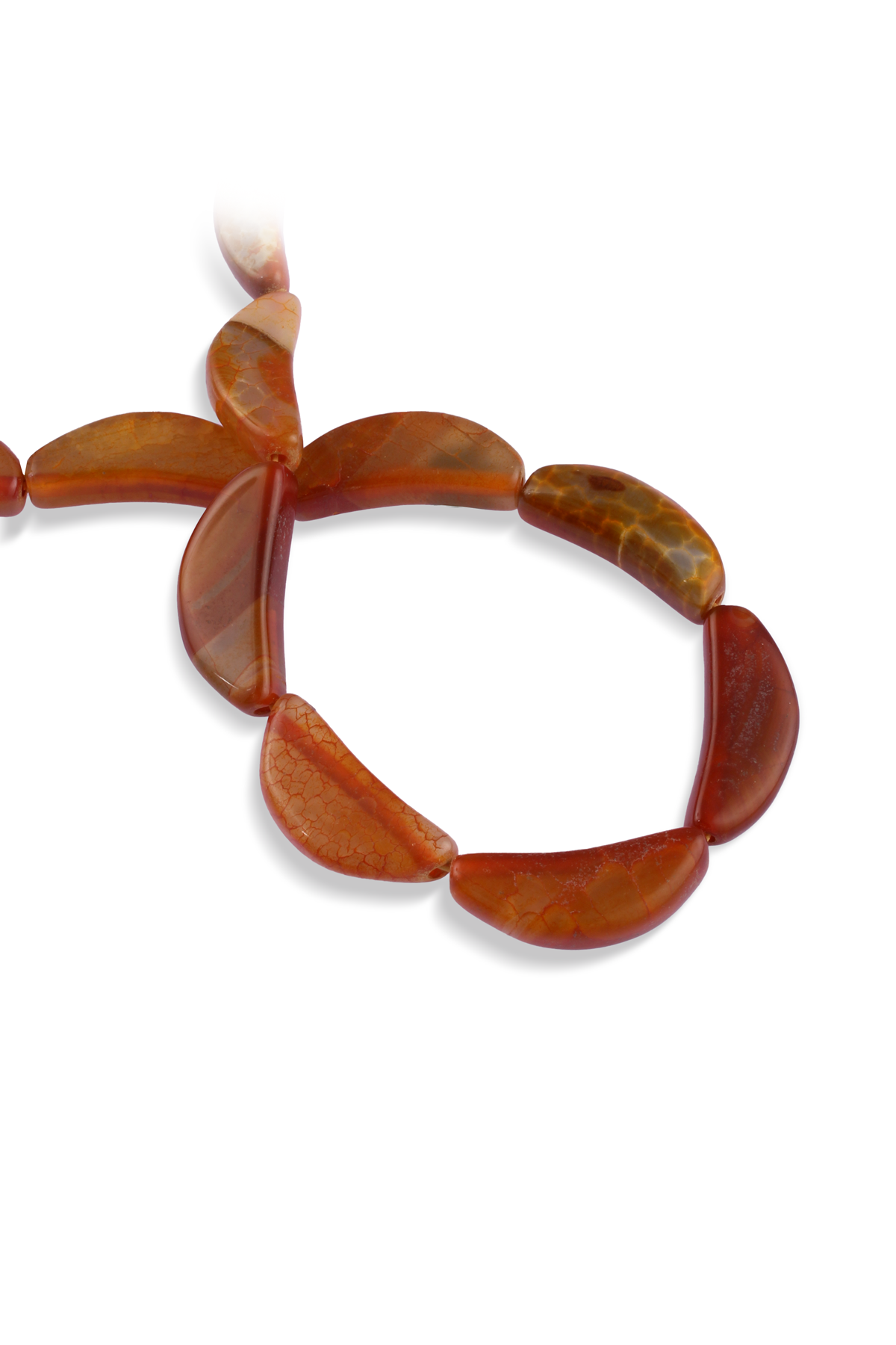 Akik Doğal Taş Parlak Turuncu Amorf Kesim 15x40mm Dizi