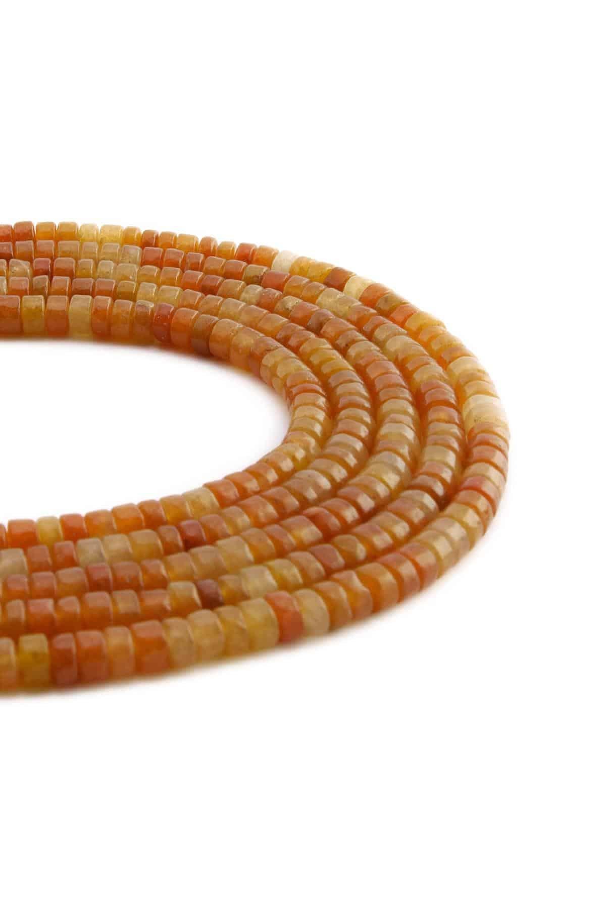 Agate Natural Stone Dore Cut 4x2mm String Of Beads