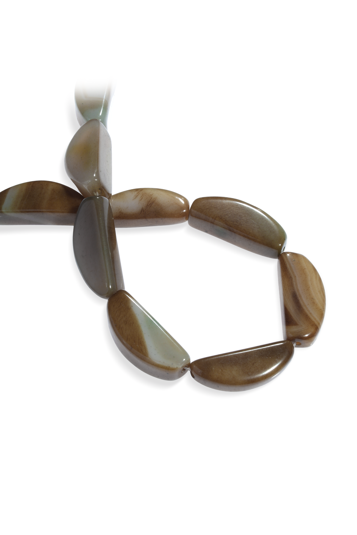 Akik Doğal Taş Parlak Yeşil Amorf Kesim 15x40mm Dizi